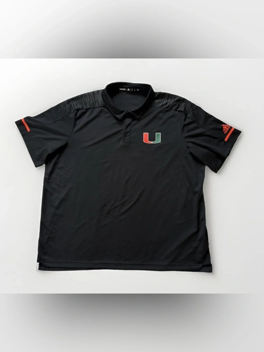 Adidas Miami Hurricanes Men 3XL Climalite Polo Shirt Football Fan Gear NCAA READ